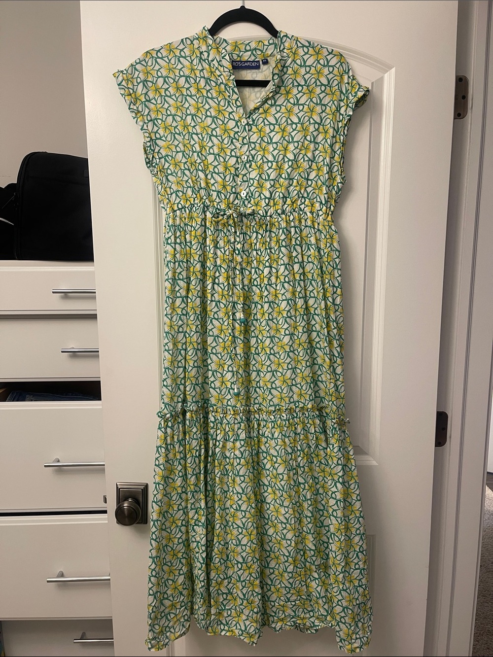 Anthropologie - Ro’s Garden MUMI CAP-SLEEVE MIDI DRESS Floral Tiered Dress
